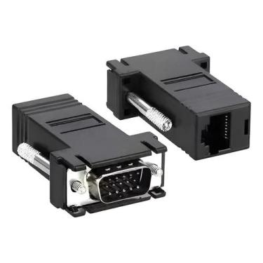 Imagem de 2 Peças Adaptador Extensor Vga Video Via Cabo Rede Rj45 - YooY.Air