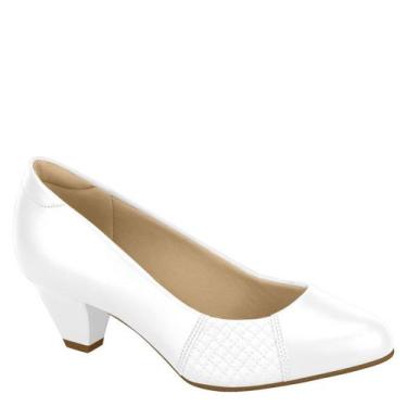 Imagem de Sapato Feminino Scarpin Salto Baixo Grosso Modare 7005.647, Branco nap
