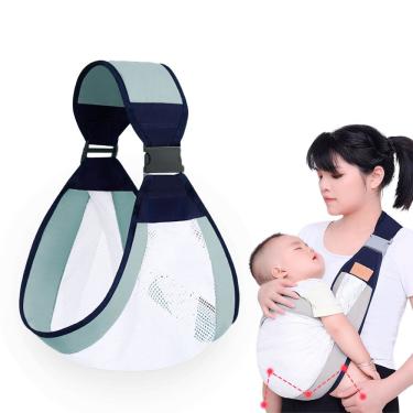 Imagem de Carregador de Bebê Sling Canguru Transversal Ajustável 3 Posições Formato m 0 a 48 Meses Verde
