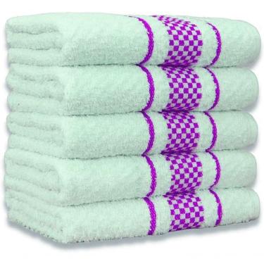 Imagem de Kit 5 Panos de Prato Super Luxo Atoalhado Premium Gourmet Algodão Roxo Toalhas Beka