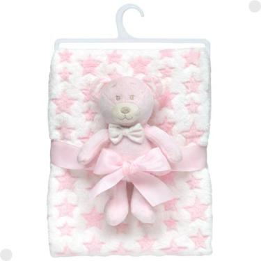Imagem de Mantinha com Ursinho Soninho Rosa Para Bebês 18064 - Buba