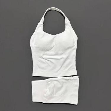 Imagem de Conjunto De Yoga Feminino Com Top Halter E Leggings Esportivas Sem Cos