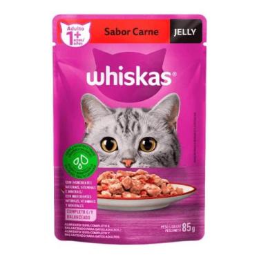 Imagem de xxx Ração Úmida Whiskas Jelly Sachê para Gatos Adultos Sabor Carne 85g