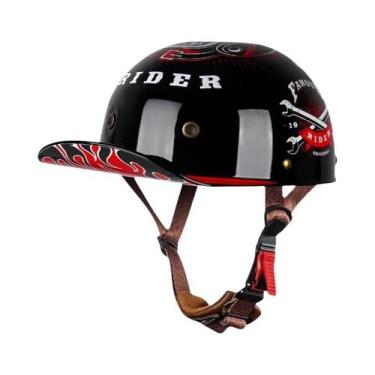 Imagem de Capacete Retro Vintage Aberto Para Adultos, Ideal Para Verão, Motocicl