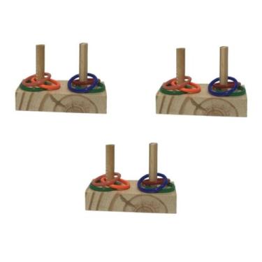 Imagem de Brinquedo Interativo Para Calopsitas e Outras Aves de Argolas Colorida