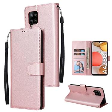Imagem de Para Samsung A52 A72 A71 A20E A10 A12 A21S A31 A32 A41 A51 Flip Leather Case Para Galaxy A5 2017 A6 A7 A8 2018 Case, RoseGold, Para Galaxy A22 4G