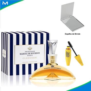 Imagem de Perfume Feminino Marina de Bourbon Classique 100ml Edp Com Espelho de Bolsa e Máscara de Cílios