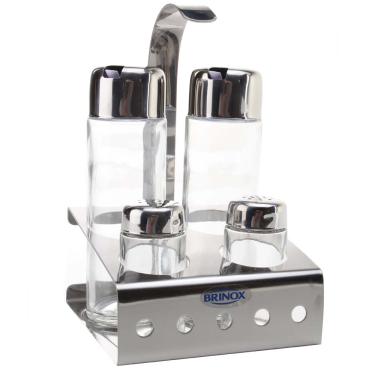 Imagem de Galheteiro Brinox Parma em Aço Inox 1560/100 - 4 peças