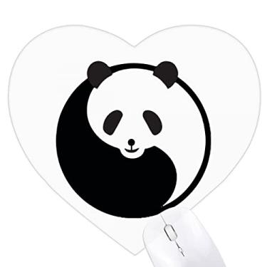 Imagem de Harmonize Mouse pad negativo positivo com tema de panda ao redor do coração tapete de borracha para escritório
