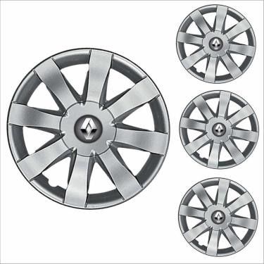 Imagem de Jogo Calota Aro 15 Sandero Logan 2015 2016 Renault + Emblema Resinado