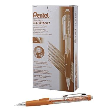 Imagem de Pentel Lápis mecânico Twist-Erase Clik, (0,7 mm), Clear Barril, Orange Grip, 12 pacotes (PD277TF)