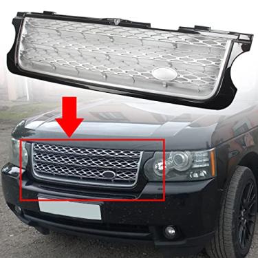 Imagem de FINMOKAL Para Land Rover Range Rover 2010 2011 2012 grade de malha de para-choque dianteiro preto prata