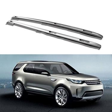 Imagem de UDP 2 peças de rack de teto trilhos laterais de alumínio para bagagem, serve para Land Rover All New Discovery L462 2017 2018 2019 2020, trilhos de teto de bagagem, prata