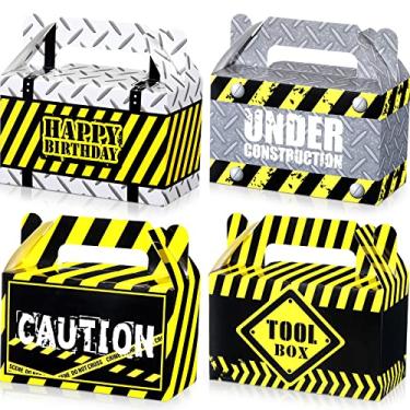 Imagem de Pacote com 16 caixas de presente para festa de construção, caminhão basculante suprimentos para festa de aniversário caixas de presentes para festa de aniversário para chá de bebê decoração de festa d