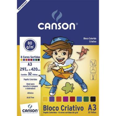 Imagem de Bloco Canson Colorido Infantil 8 Cores 32 Folhas A3 80G 66667089 25128