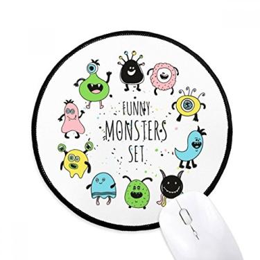 Imagem de DIYthinker Universo e Monstro Alienígena Conjunto de Mouse Pad Desktop Tapete Redondo para Computador
