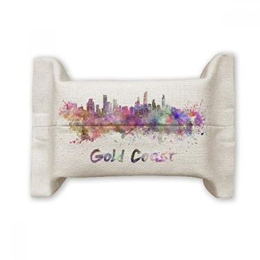 Imagem de Gold Coast Ghana Cidade África Aquarela Suporte de Papel para Papel Facial Lenço Saco de Algodão