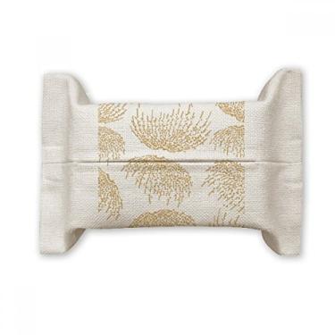 Imagem de Bolsa de linho de algodão com suporte para cobertura de papel para lenços faciais para outono da cultura japonesa branca