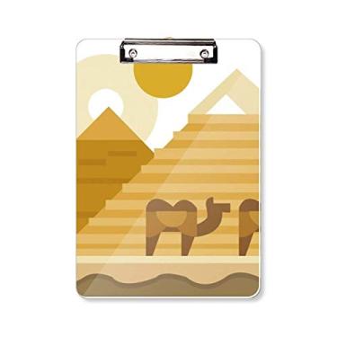 Imagem de Egypt Yellow Green Sphinx Pirâmides Camel Prancheta Pasta Esfinge Placa de suporte A4