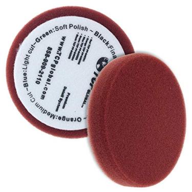Imagem de 17cm Red Flat Heavy Cut Grip Foam Polish Buff Pad - DA Hook & Loop Car Detail