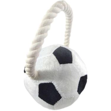Imagem de Brinquedo Pelúcia Bola de Futebol com Puxador para Cães - Tam. Único