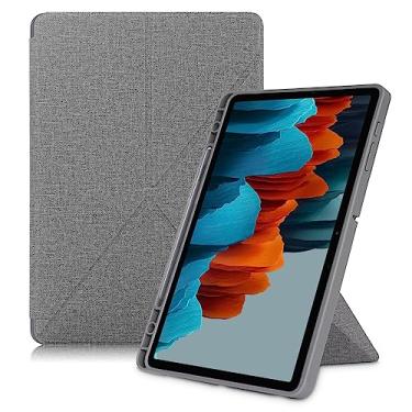 Imagem de Capa para tablet Capa para Samsung Galaxy Tab S8 Plus/S7 Plus 12,4 polegadas SM-X800/X806 SM-T970/T806/T730 Capa para tablet, capa fina para PC com capa traseira rígida protetora, capa folio com ângul