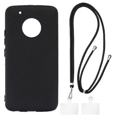 Imagem de Shantime Capa Motorola Moto G5 Plus + cordões universais para celular, pescoço/alça macia de silicone TPU capa protetora para Motorola Moto G5 Plus (5,2 polegadas)