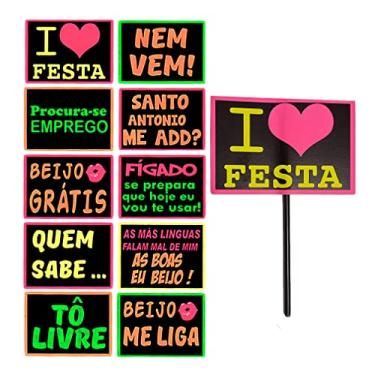 Imagem de Plaquinhas Divertidas Balada Neon Sortida - 10 Unidades