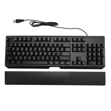 Imagem de Teclado Mecânico para Jogos, Teclado Com Fio USB Com Descanso de Pulso Removível, Teclado Ergonômico de Computador Teclado Ultra Compacto para PC Laptop