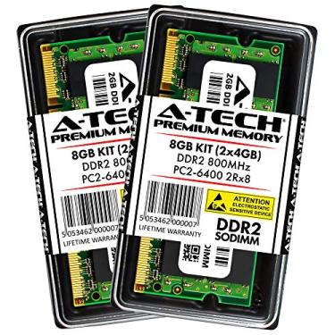Imagem de A-Tech 8 GB Kit (2 x 4 GB) Max RAM para Dell Inspiron 1440, 1545, 1546, 1750, Zino HD 400 - DDR2 800 Mhz PC2-6400 SODIMM Max Upgrade de memória