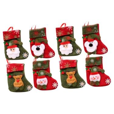 Imagem de ibasenice 8 Peças Saco De Presente De Meia De Natal Sacos De Doces De Natal Meias De Meias Penduradas De Natal Decoração De Presépio Mini Decoração Presente De Doces Saco