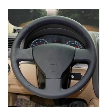 Imagem de LAVIYE Mão-costurado preto artificial PU couro volante cobre trança, para Volkswagen VW Golf 5 (V) Golf Plus Polo Jetta Tiguan