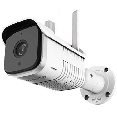 Imagem de SMARSECUR® Câmera de segurança externa TY-K7 Full HD 1080P impermeável WiFi Home Surveillance Bullet IP Camera com visão noturna, áudio bidirecional, detecção de movimento, compatível com Amazon Alexa e Google Echo