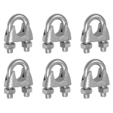 Imagem de 50 Unidades Grampo Clips para Cabo De Aço 3/16 Academia e Instalações em Geral Prendedor para Cabos