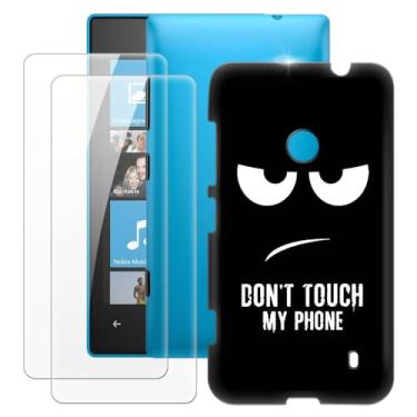 Imagem de MILEGOO Capa para Nokia Lumia 520 + 2 peças protetoras de tela de vidro temperado, capa ultrafina de silicone TPU macio à prova de choque para Nokia Lumia 521 (4 polegadas)