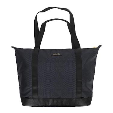 Imagem de Bioworld Bolsa feminina Rachel Roy estampada preta de pele de cobra 53 cm, Preto, OSFA