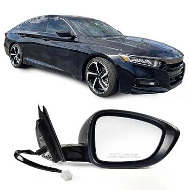 Imagem de Lqito Espelho de porta do lado do passageiro direito para Honda Accord LX 2018-2021, esporte não aquecido sem seta combina com tinta preta substitui HO1321328 76208-TVA-A02 (3 pinos)