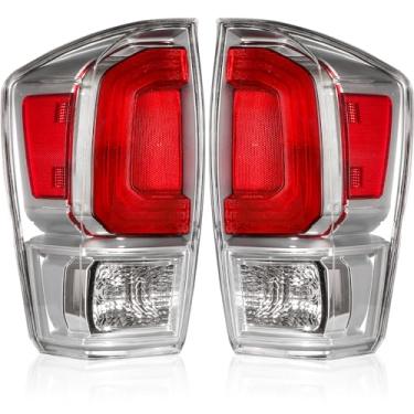 Imagem de Tektend Conjunto de luz traseira de freio traseiro compatível com lâmpadas traseiras Tacoma 2016-2023 2016 2017 2018 2019 2020 2021 2022 2023 Tacoma Substituição original, lado do passageiro e do motorista