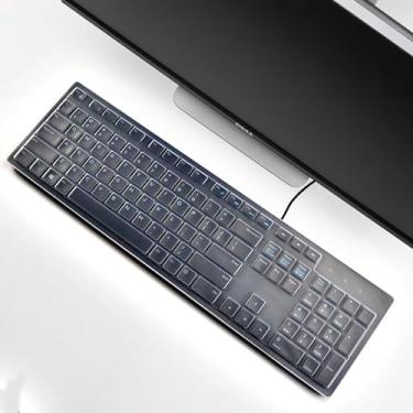 Imagem de YongMai Capas de teclado para teclado de computador desktop de silicone Dell KM636 KB216, Dell Optiplex 5250 3050 3240 5460 7450 7050/Dell Inspiron AIO 3475 3670 3477