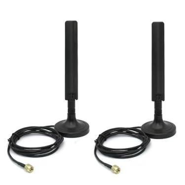 Imagem de Antena Wi-Fi de banda dupla 10dbi de alto ganho, omnidirecional, 802.11a/b/g/n/ac com base magnética forte para PC, desktop, computador, PCI PCIe WiFi, cartão Bluetooth, roteador de rede sem fio