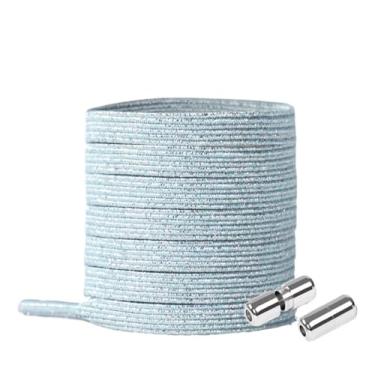 Imagem de Elastic Locking ShoeLace Metal Lock Shoe Laces Women No Tie Shoes Lace Kids Adult Unisex Sneakers Laces Strings (Color : Silver Green)