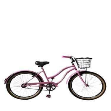 Imagem de Bicicleta Aro 26 Feminina Passeio E Lazer Retro Urbana Com Cesta Reforçada Roda Aero Revisada-Feminino