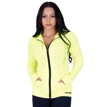 Imagem de Casaco Feminino Fitness Esportivo Dry Aero Capuz e Bolso Orbis - Amarelo Neon, M-Unissex