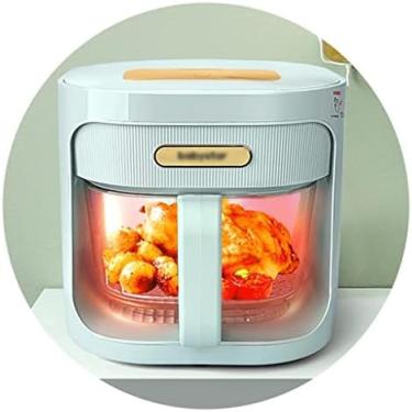 Imagem de Fritadeira de ar doméstica Fritadeira de ar visual Forno elétrico Fritadeira de ar multifuncional Fritadeira elétrica automática sem óleo, verde, 4,5L