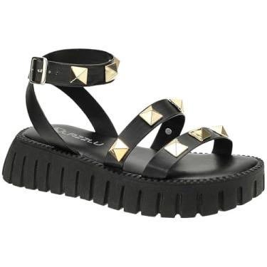 Imagem de Sandália Papete Feminino Sola Tratorada Plataforma Pirâmide (Preto, BR, Adulto, Numérico, 35)