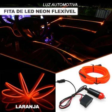 Imagem de Fita Barra Led P/ Painel Laranja Âmbar Ford Fiesta 1997 1998 2007 2008