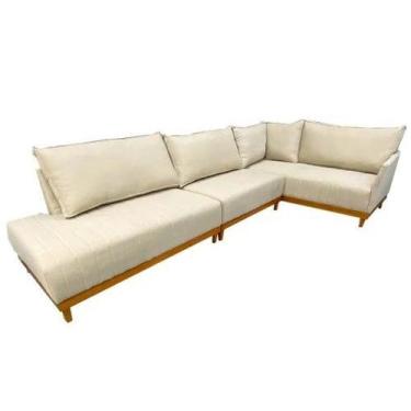 Imagem de Sofá de Canto Eros Luxury Estofados Linho Bege