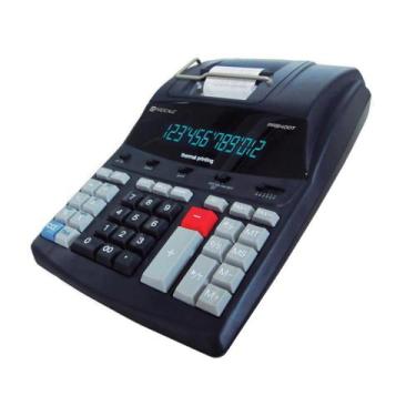 Imagem de Calculadora de Mesa Preta com Impressão Térmica PR5400T Bivolt - Proca