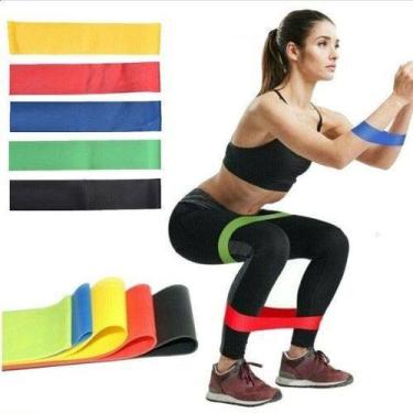 Imagem de Kit Faixa Elástica Band Extensor 5 Níveis Resistance Belt - ConnectCel