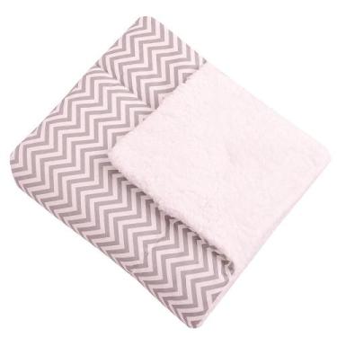 Imagem de Manta com Sherpa Dupla Face para Bebê Chevron Cinza 01 Peça - Amora Ba
